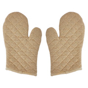 Burlap Natural Oven Mitt Set of 2