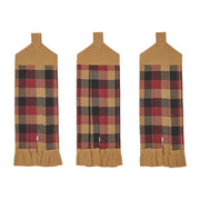 Heritage Farms Primitive Check Button Loop Tea Towel Set of 3