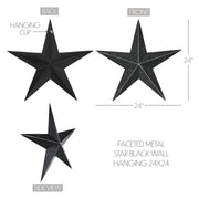 Faceted Metal Star Black Wall Hanging 24x24