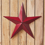 Faceted Metal Star Burgundy Wall Hanging 24x24