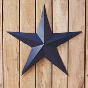 Faceted Metal Star Navy Wall Hanging 24x24