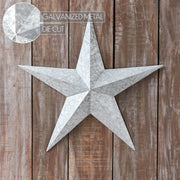 Faceted Metal Star Galvanized Wall Hanging 24x24