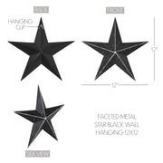 Faceted Metal Star Black Wall Hanging 12x12