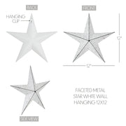 Faceted Metal Star White Wall Hanging 12x12