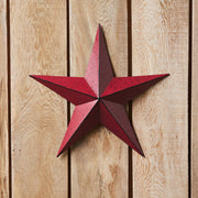 Faceted Metal Star Burgundy Wall Hanging 12x12