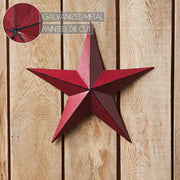 Faceted Metal Star Burgundy Wall Hanging 12x12