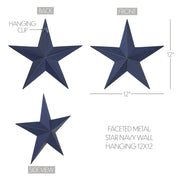 Faceted Metal Star Navy Wall Hanging 12x12