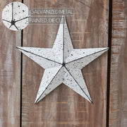 Faceted Metal Star White Wall Hanging 8x8