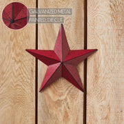 Faceted Metal Star Burgundy Wall Hanging 8x8