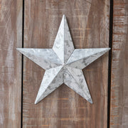 Faceted Metal Star Galvanized Wall Hanging 8x8