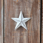 Faceted Metal Star White Wall Hanging 4x4