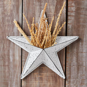 Faceted Metal Star White Wall Hanging w/ Pocket 12x12