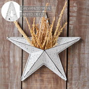 Faceted Metal Star White Wall Hanging w/ Pocket 12x12