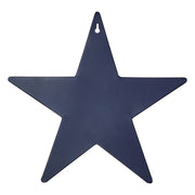 Faceted Metal Star Navy Wall Hanging w/ Pocket 12x12