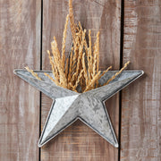 Faceted Metal Star Galvanized Wall Hanging w/ Pocket 12x12