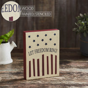 Let Freedom Ring Wooden Block 8x6x1.25