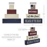 Home Of The Free Wooden Block Stack 8x8x1.25