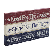 Kneel Stand Pray Wooden Sign 5.25x9x0.75