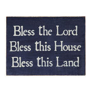 Bless The Lord Blue Wooden Sign 6x8x1.5