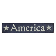 America Blue Wooden Sign 1.75x9