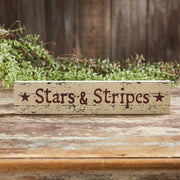 Stars & Stripes Wooden Sign 2.75x13