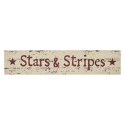 Stars & Stripes Wooden Sign 2.75x13