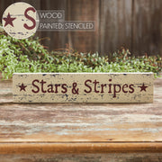 Stars & Stripes Wooden Sign 2.75x13