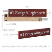 I Pledge Allegiance Red Wooden Sign 2.75x13