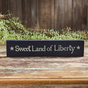 Sweet Land Of Liberty Blue Wooden Sign 2.75x13