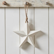 Wooden Star Ornament White 8x8x1.5