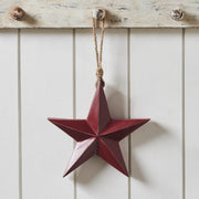 Wooden Star Ornament Red 8x8x1.5