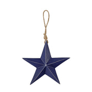 Wooden Star Ornament Blue 8x8x1.5