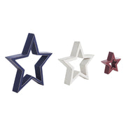 Wooden Nested Stars RWB 3-in-1 10x10x1.5