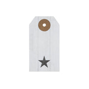 Faceted Barn Star Barnwood Paper Tag Charcoal 2.75x1.5 w/ Twine Set of 50