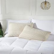 Waffle Weave Natural King Sham Set (2-Pack) - Farmhouse Boho 20x36 Decorative Pillow Covers