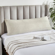 Waffle Weave Natural Body Pillow Cover, 20x54 - Farmhouse Boho Decorative Throw Pillow Sham