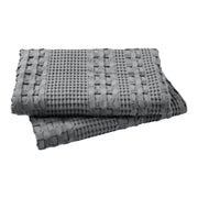 Waffle Weave Dark Gray Pillow Cover Set (2-Pack) 24x24 - Decorative Throw Pillow Covers for Farmhouse Boho Bedroom & Living Room Decor