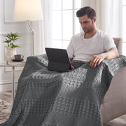 Waffle Weave Dark Gray Throw 50x60 - Cotton Blanket for Boho Farmhouse Bedroom & Living Room Decor, Couch, Sofa, Bed