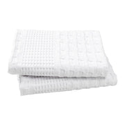 White Waffle Weave Queen Sham Set (2-Pack) - 20x30 Farmhouse Boho Decorative Pillow Covers