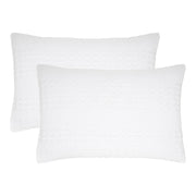 Waffle Weave White King Shams (Set of 2) - 20x36 Boho Farmhouse Decorative Pillow Covers for Bedroom Decor