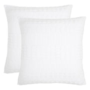 Waffle Weave White Pillow Cover Set (2-Pack) - 24x24 Farmhouse Boho Decorative Throw Pillow Shams for Bedroom & Living Room Decor