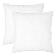 Waffle Weave White Euro Shams (Set of 2), 26x26 - Farmhouse Boho Decorative Pillow Covers