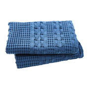 Waffle Weave Navy Blue Standard Pillow Sham Set (2-Pack) - 20x26 Farmhouse Boho Decorative Bedding