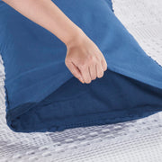 Waffle Weave Navy Blue Standard Pillow Sham Set (2-Pack) - 20x26 Farmhouse Boho Decorative Bedding