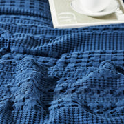 Waffle Weave Navy Euro Shams (Set of 2, 26x26) - Farmhouse Boho Decorative Pillow Covers