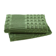 Waffle Weave Olive Green Standard Shams (Set of 2) 20x26 - Farmhouse & Boho Decorative Pillow Covers for Bedroom Decor