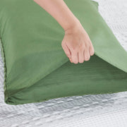 Waffle Weave Olive Green Queen Shams (Set of 2), 20x30 - Farmhouse Boho Decorative Pillow Covers