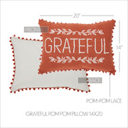 Grateful Pom Pom Pillow 14x20