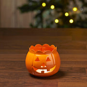 Tealight Holder Jack-O-Lantern Orange 3x3.5x3.5