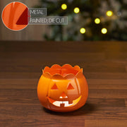 Tealight Holder Jack-O-Lantern Orange 3x3.5x3.5